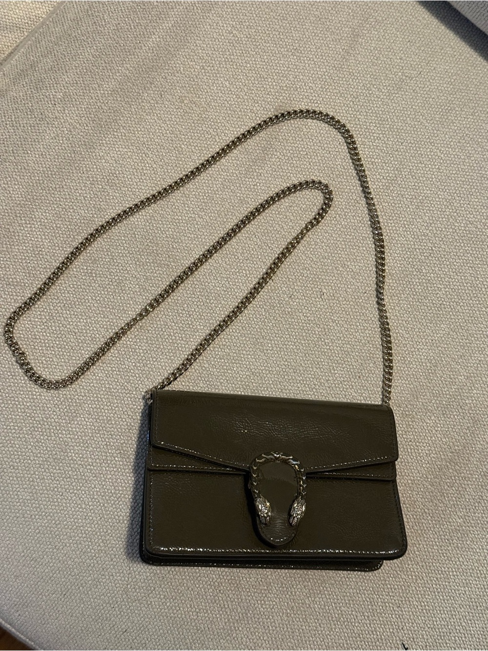 Authentic Gucci Dionysus Mini Patent Green Leather